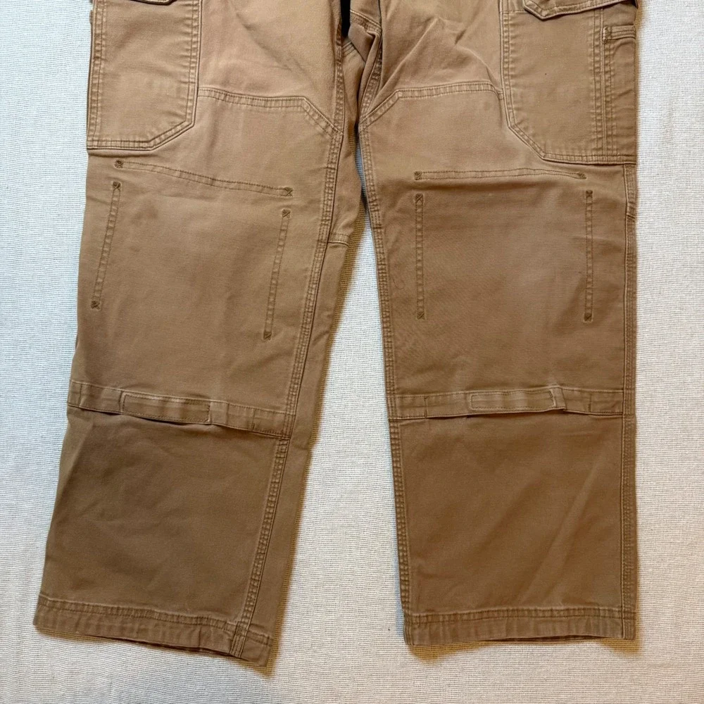 Duluth Trading Co Flex Fire Hose Cargo Pants Mens 40x30 Brown Workwear Utility